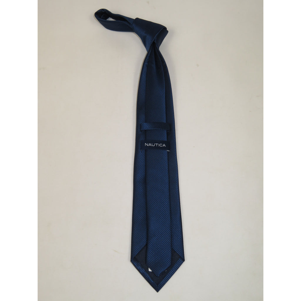 Men's Nautica Tie Woven Silky Feel #Nautica-8 Navy Blue Pique