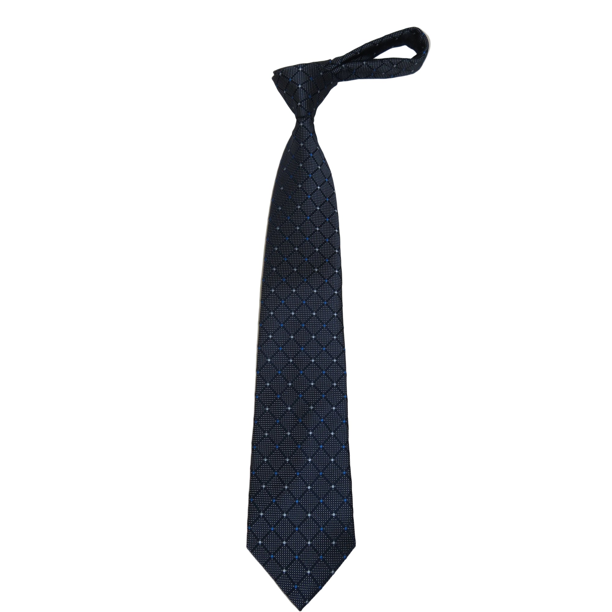 Men's Nautica Tie Woven Silky Feel #Nautica-10 Navy Blue Checkers