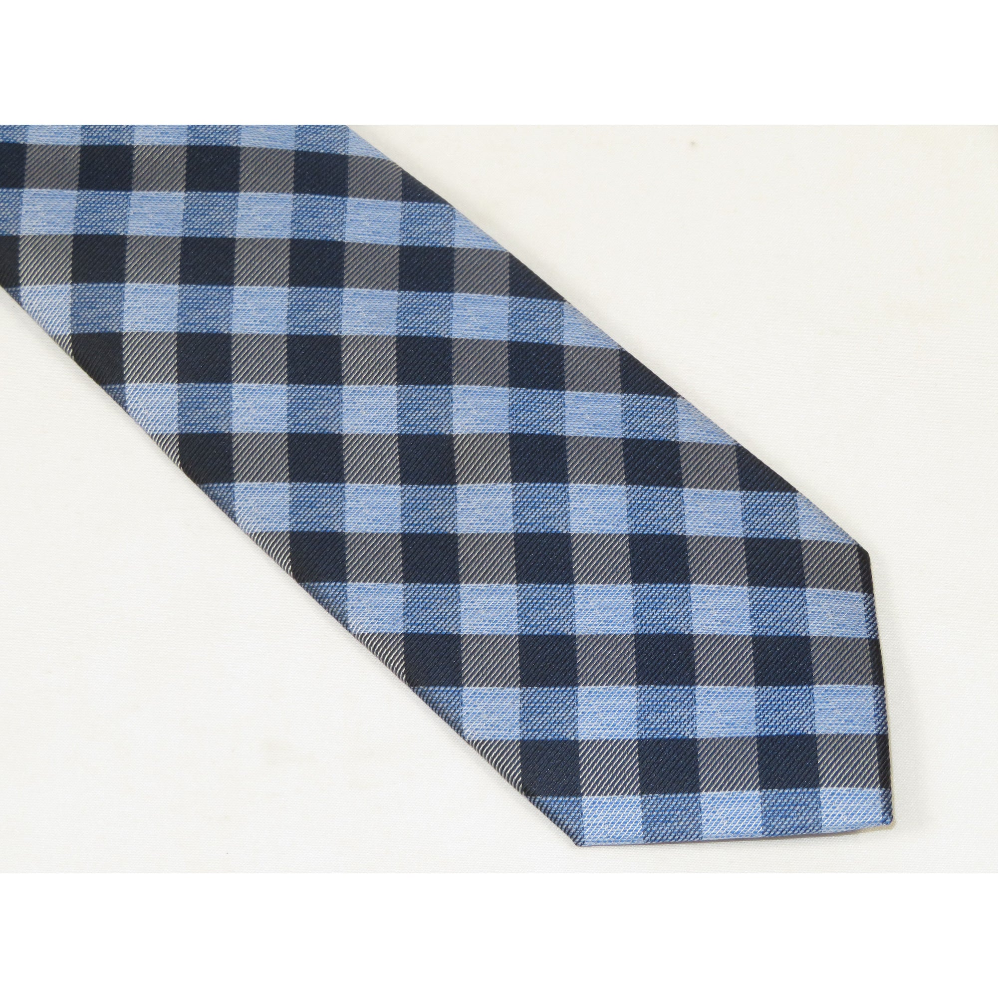 Men's Nautica Tie Woven Silky Feel #Nautica-11 Sky Blue Checkers