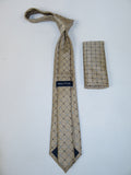 Men's  Nautica Tie and Hankie Set Woven Silky Feel #Nautica-1 Beige