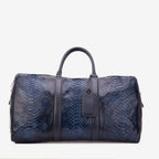 The Velar Navy Hand-Painted Snake Leather Weekender Bag