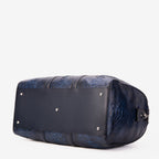 The Velar Navy Hand-Painted Snake Leather Weekender Bag