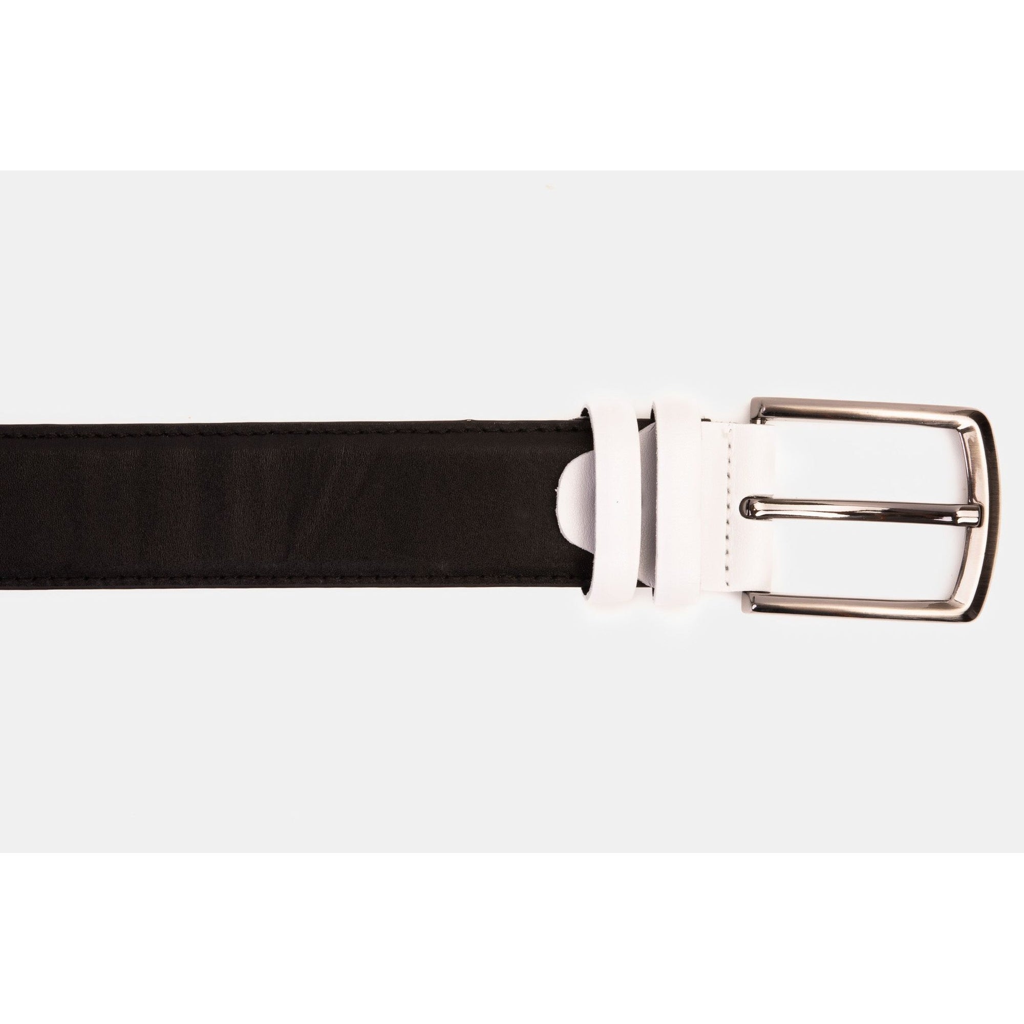 The Neiva Black/White Leather Belt