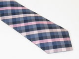 Men's Nicole Miller Tie Classic Woven Silky Feel #Nicole-2 Pink Blue Checker