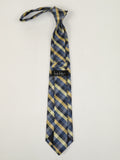 Men's Nicole Miller Tie Classic Woven Silky Feel #Nicole-3 Yellow Blue Checker