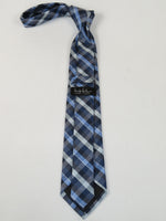 Men's Nicole Miller Tie Classic Woven Silky Feel #Nicole-1 Blue Checker