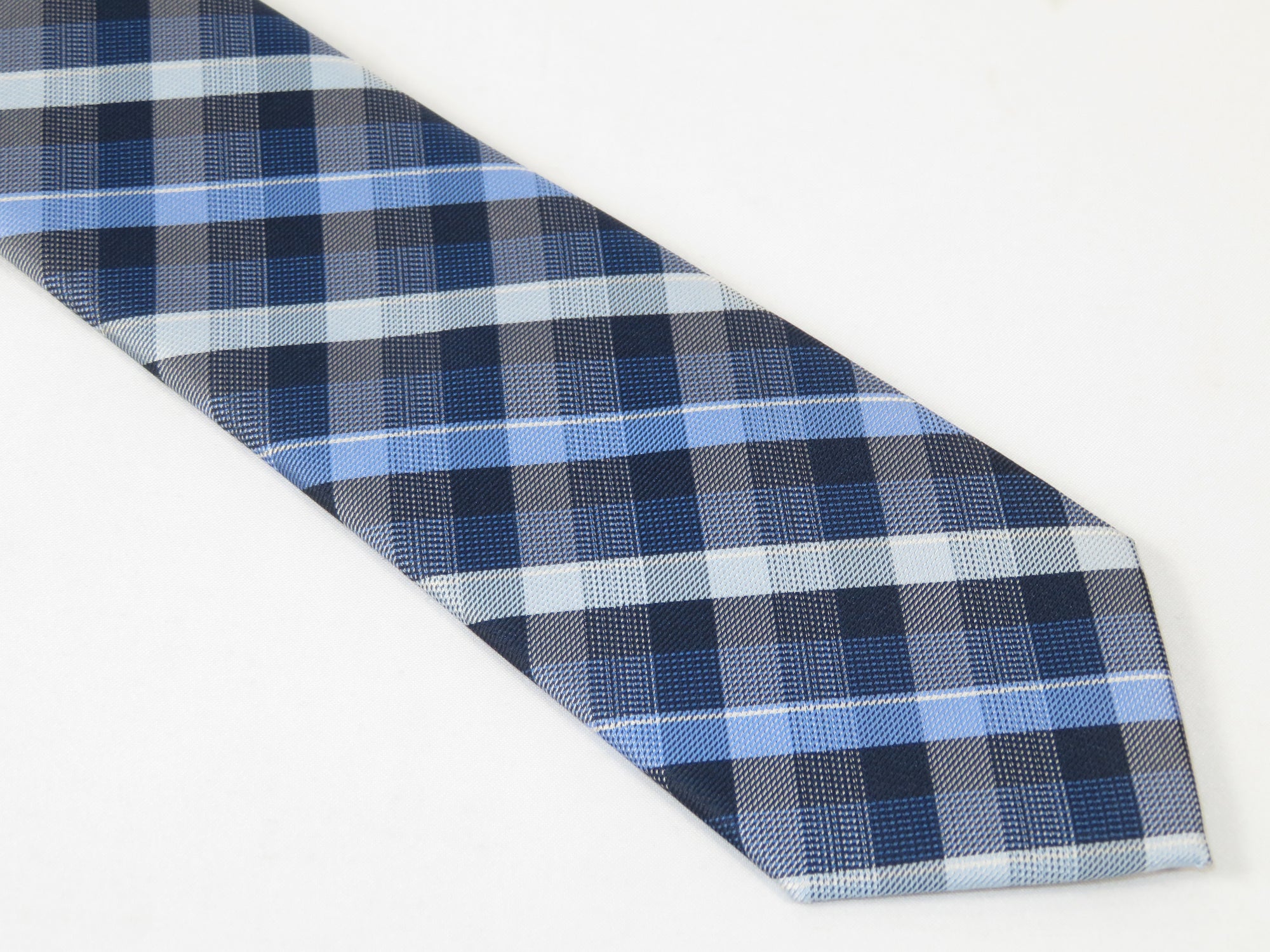 Men's Nicole Miller Tie Classic Woven Silky Feel #Nicole-1 Blue Checker