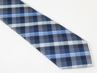 Men's Nicole Miller Tie Classic Woven Silky Feel #Nicole-1 Blue Checker