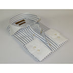Men's Giorgio Belman Shirts 100% Cotton Spread White Collar Nova 3 White Black Stripes