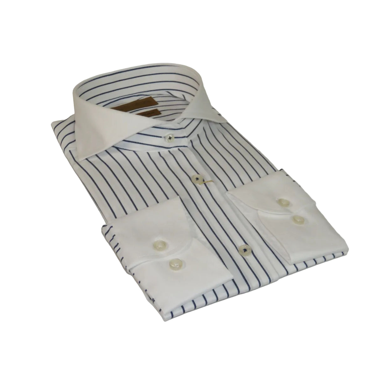 Men's Giorgio Belman Shirts 100% Cotton Spread White Collar Nova 3 White Black Stripes