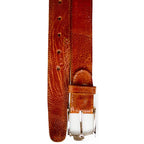 Men's Belvedere Belt Genuine Ostrich Leg up to Size 44 #2000 Burned Amber