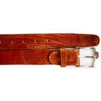 Men's Belvedere Belt Genuine Ostrich Leg up to Size 44 #2000 Burned Amber