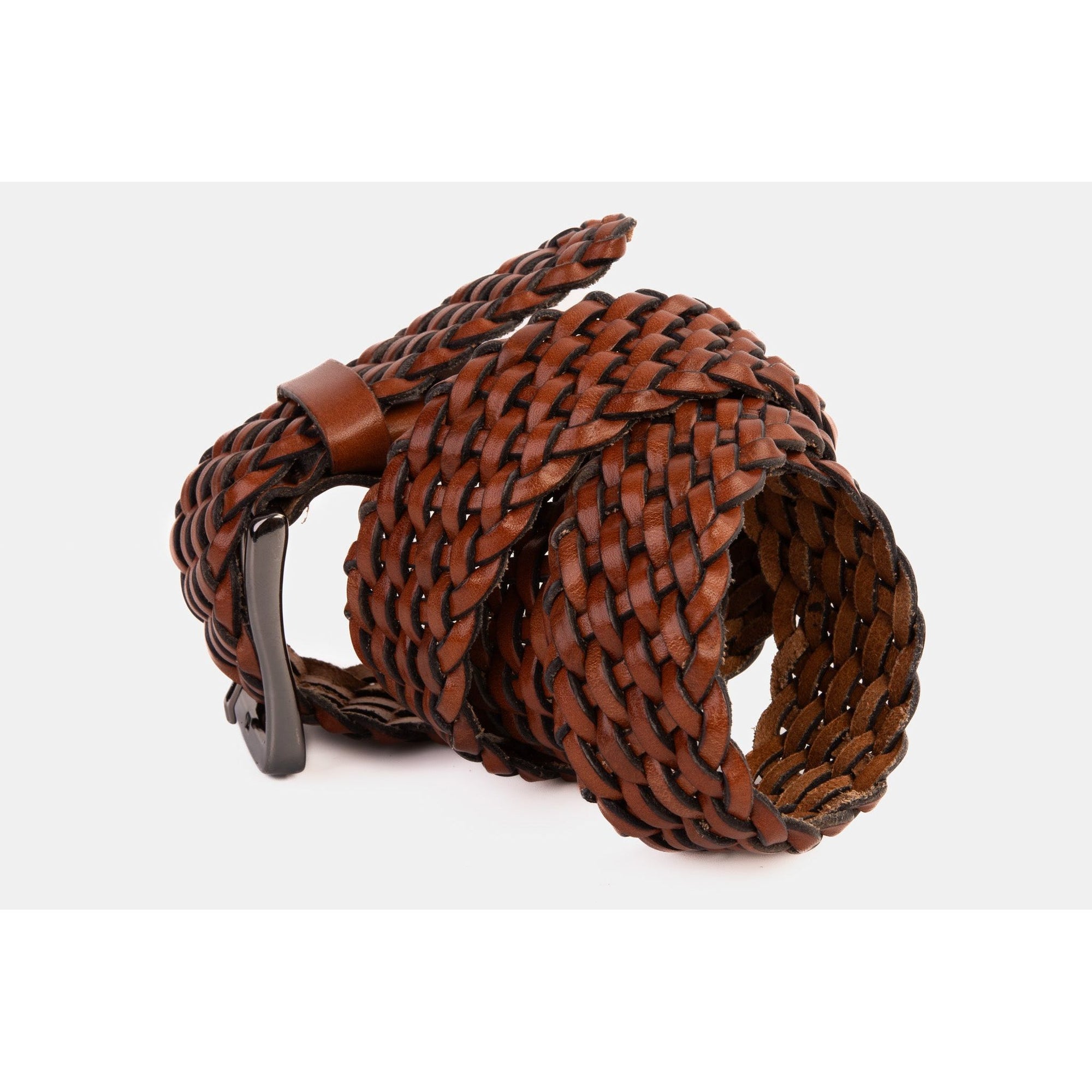 The Grand Woven Tan Color Leather Belt
