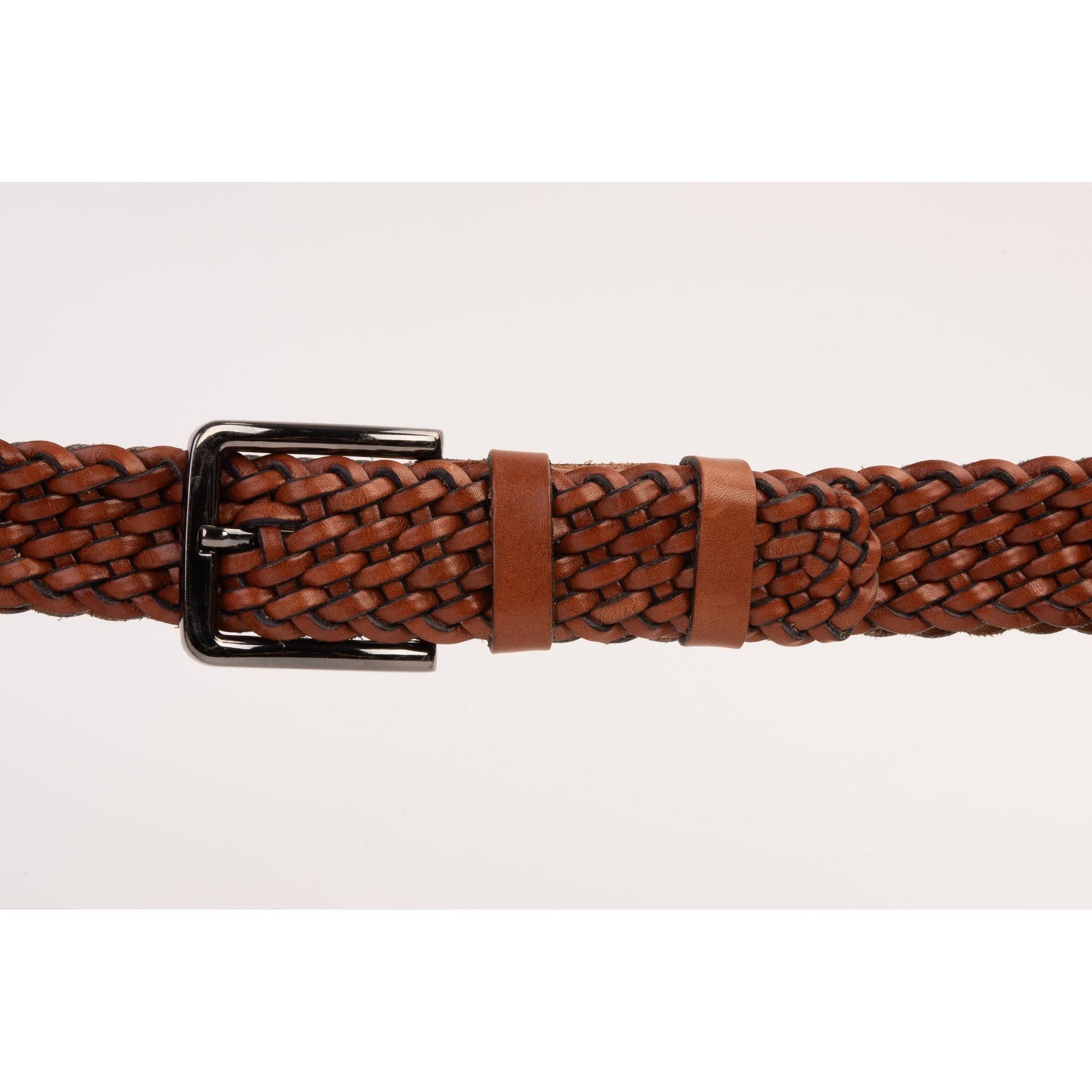 The Grand Woven Tan Color Leather Belt
