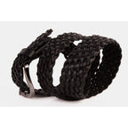 The Mclean Woven Black Leather Belt