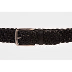 The Mclean Woven Black Leather Belt