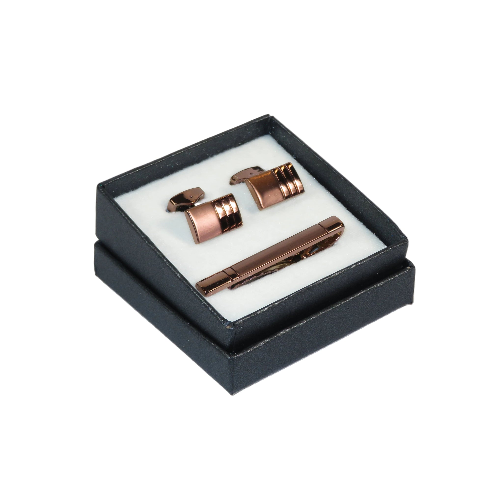 Men's Cufflink/Tie Bar Clip Set By Pierre Cavelli Turkey PCJ-10 Rose Gold