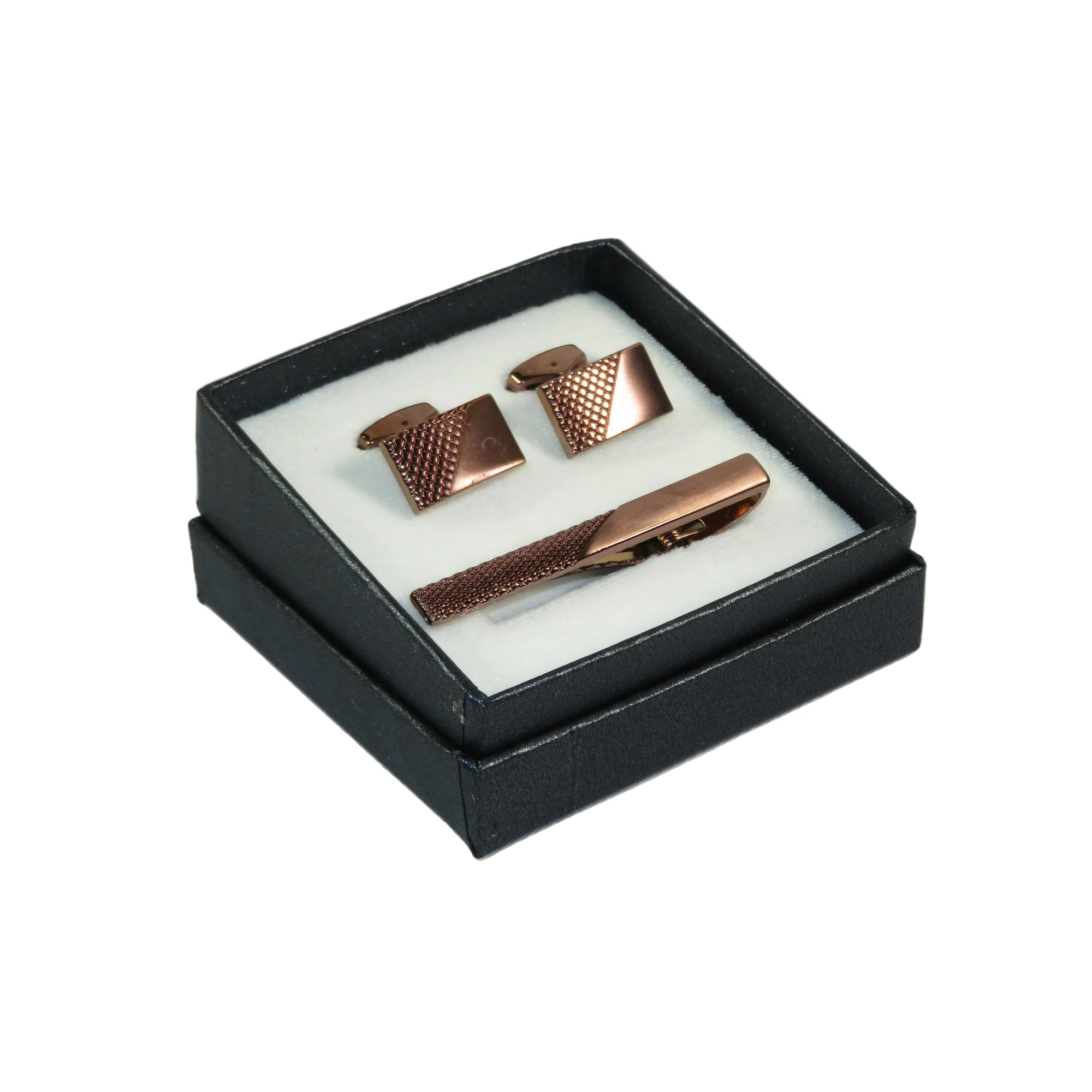 Men's Cufflink/Tie Bar Clip Set By Pierre Cavelli Turkey PCJ-11 Rose Gold