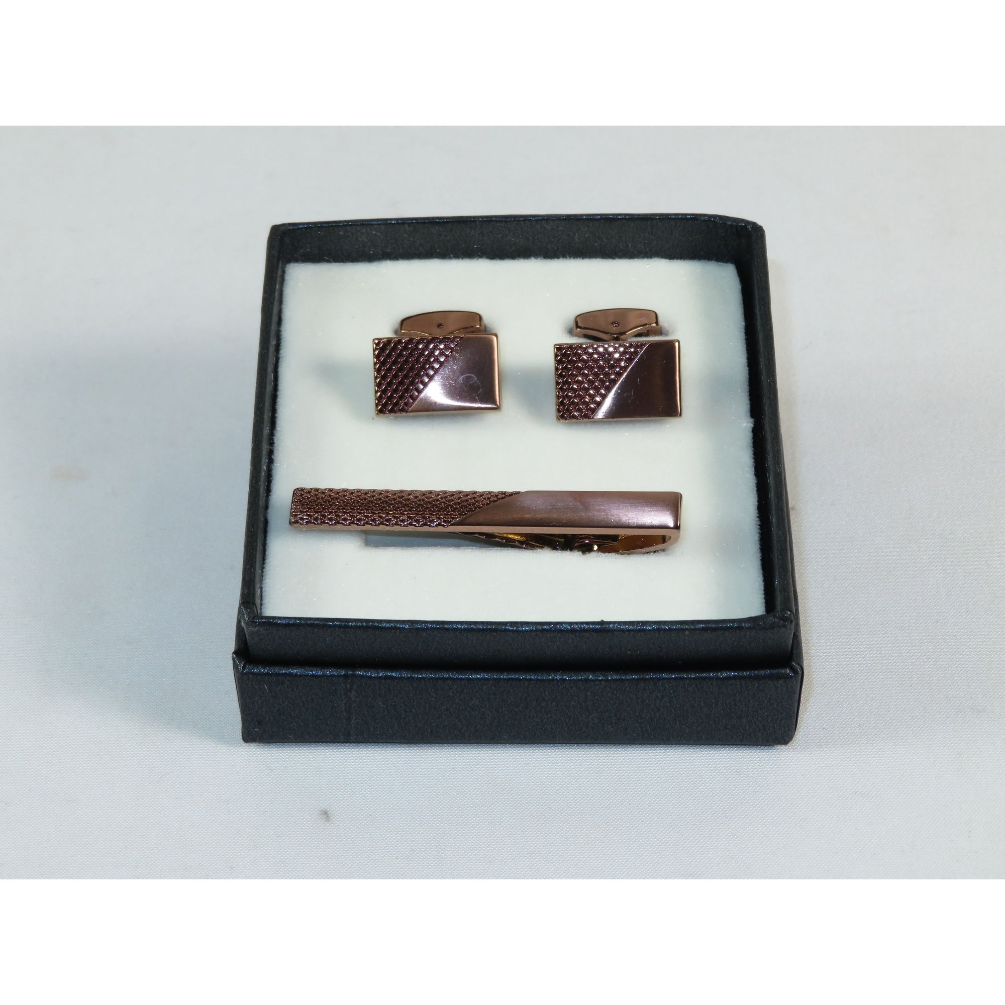 Men's Cufflink/Tie Bar Clip Set By Pierre Cavelli Turkey PCJ-11 Rose Gold