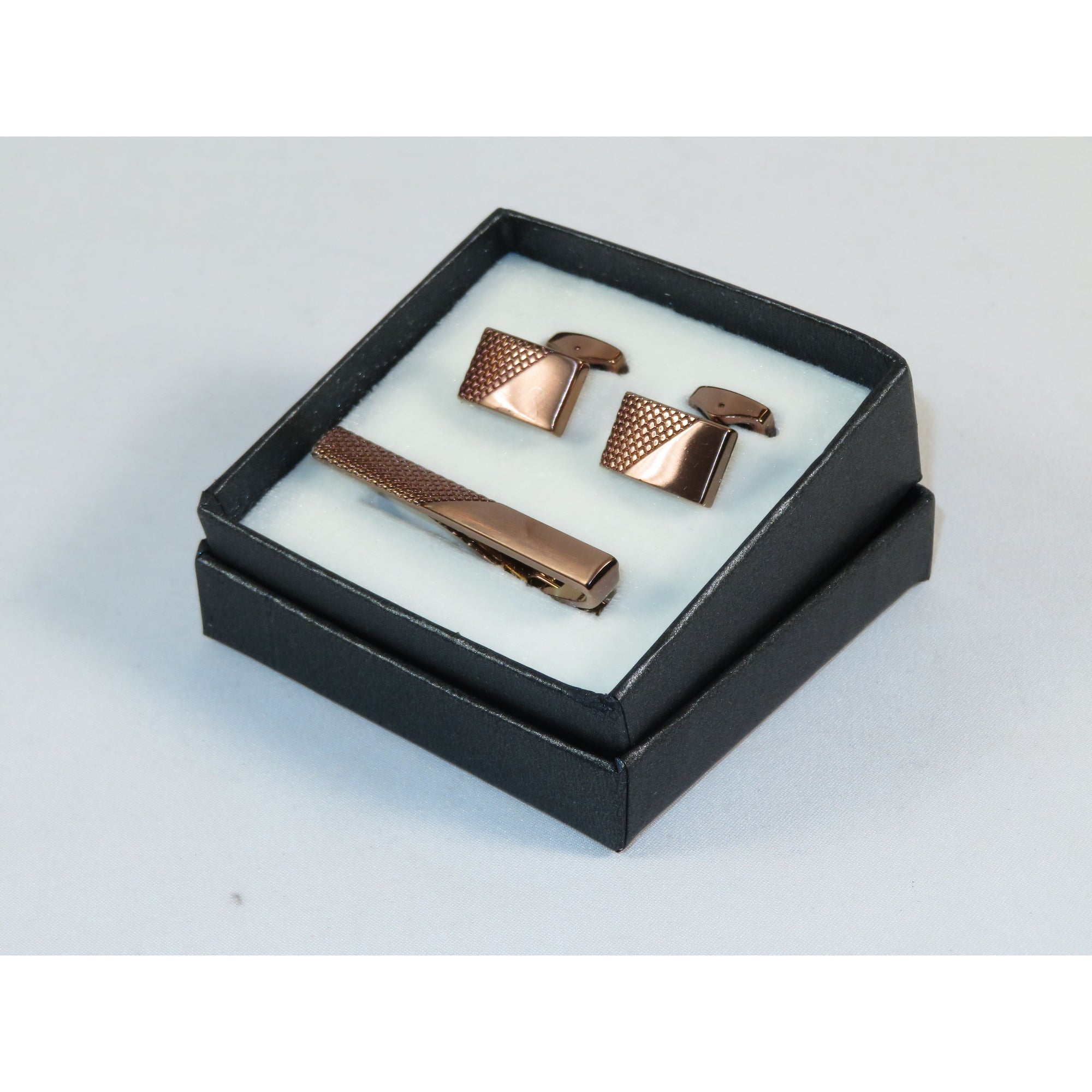 Men's Cufflink/Tie Bar Clip Set By Pierre Cavelli Turkey PCJ-11 Rose Gold