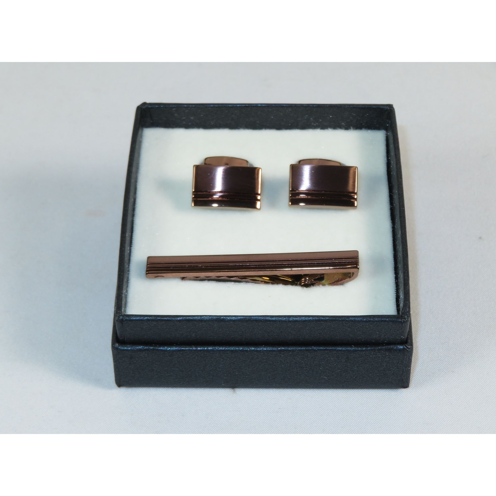Men's Cufflink/Tie Bar Clip Set By Pierre Cavelli Turkey PCJ-12 Rose Gold