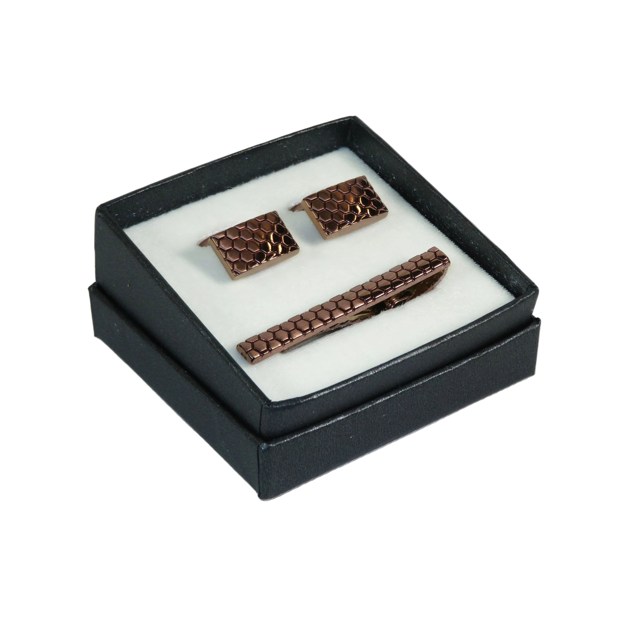 Men's Cufflink/Tie Bar Clip Set By Pierre Cavelli Turkey PCJ-13 Rose Gold