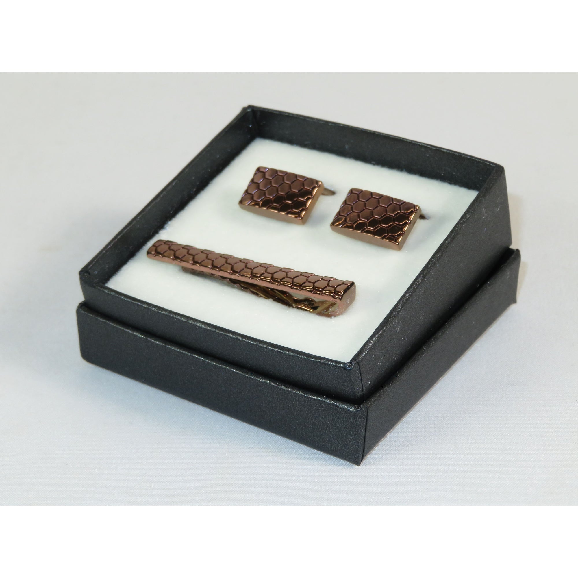Men's Cufflink/Tie Bar Clip Set By Pierre Cavelli Turkey PCJ-13 Rose Gold