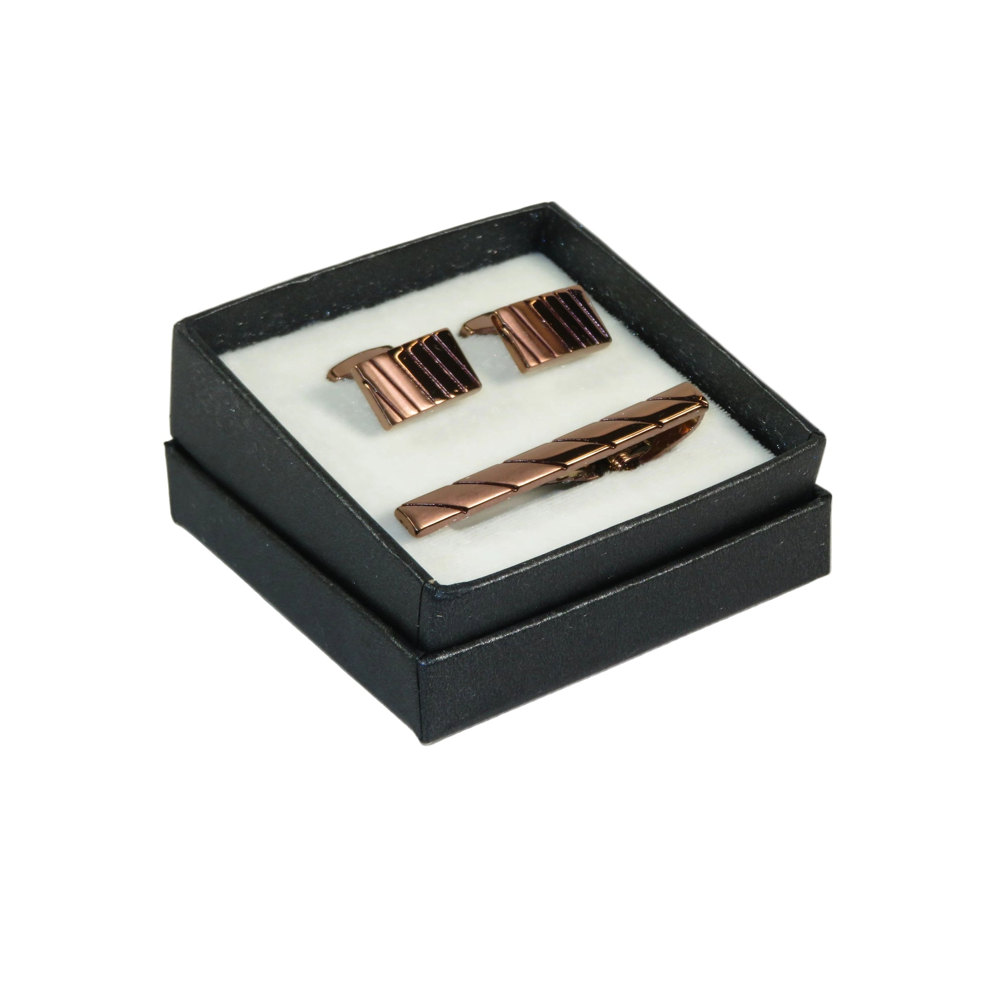 Men's Cufflink/Tie Bar Clip Set By Pierre Cavelli Turkey PCJ-14 Rose Gold