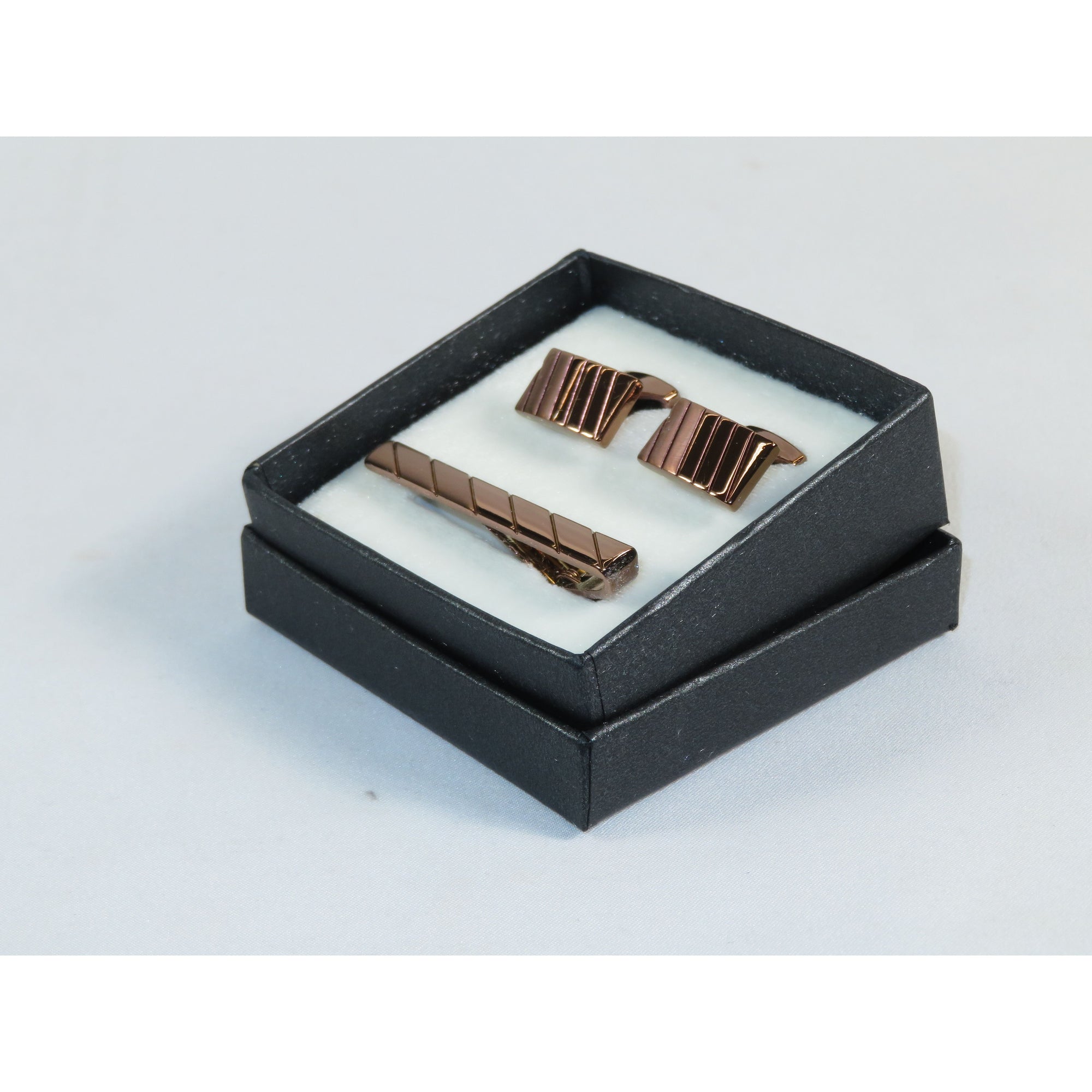 Men's Cufflink/Tie Bar Clip Set By Pierre Cavelli Turkey PCJ-14 Rose Gold