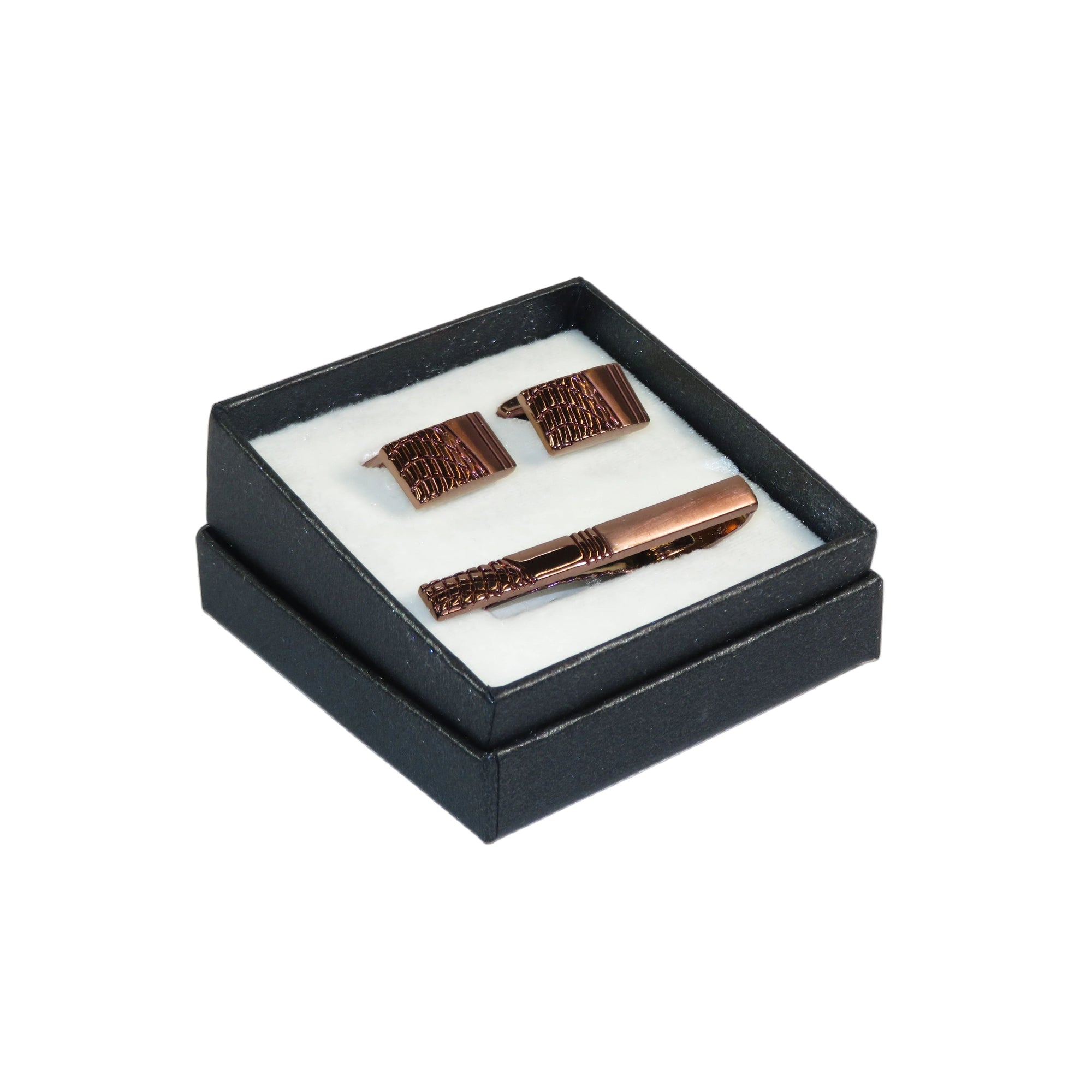 Men's Cufflink/Tie Bar Clip Set By Pierre Cavelli Turkey PCJ-15 Rose Gold