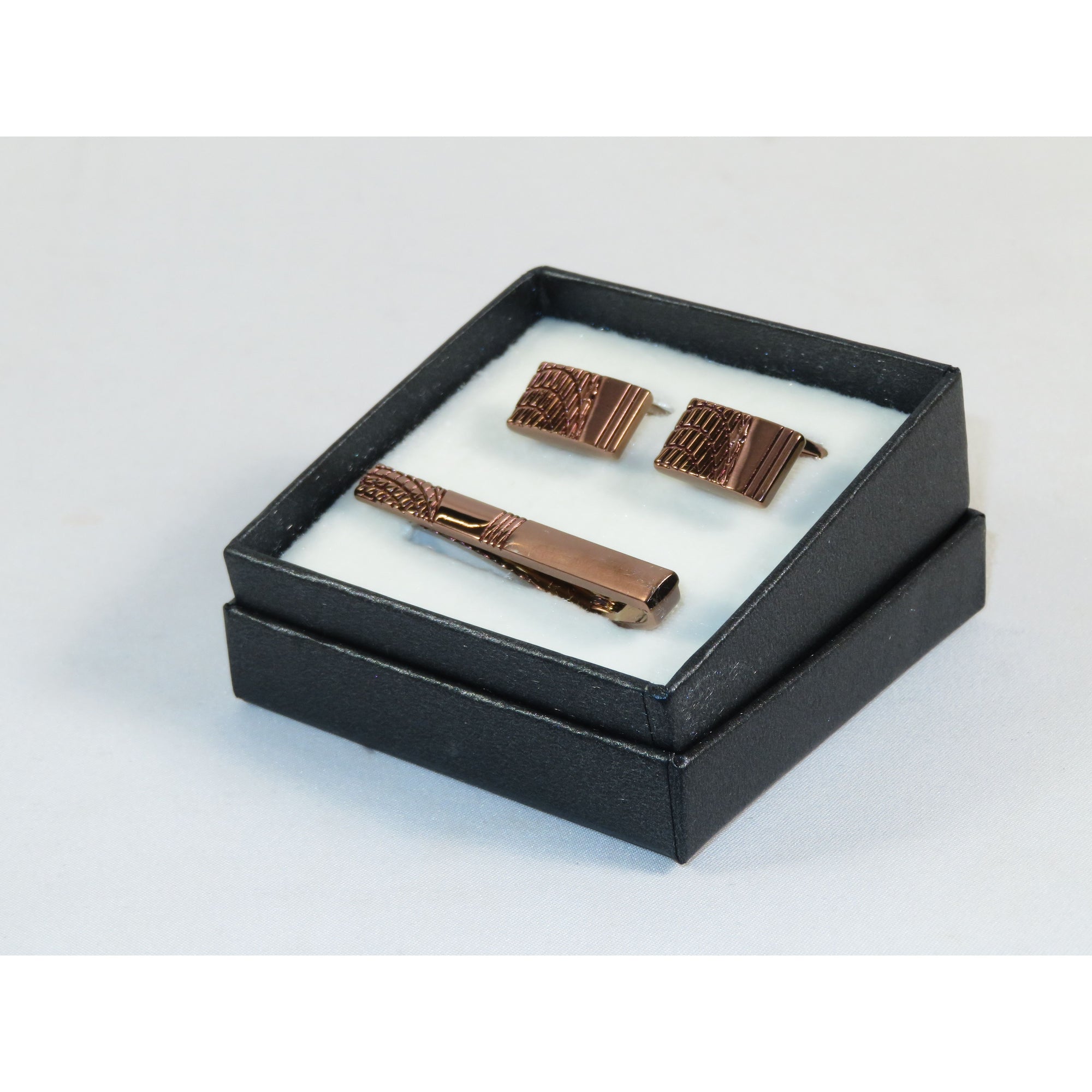 Men's Cufflink/Tie Bar Clip Set By Pierre Cavelli Turkey PCJ-15 Rose Gold