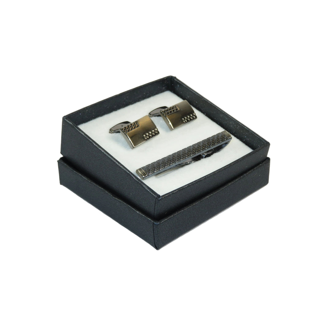 Men's Cufflink/Tie Bar Clip Set 3Pcs By Pierre Cavelli Turkey PCJ-16 Silver