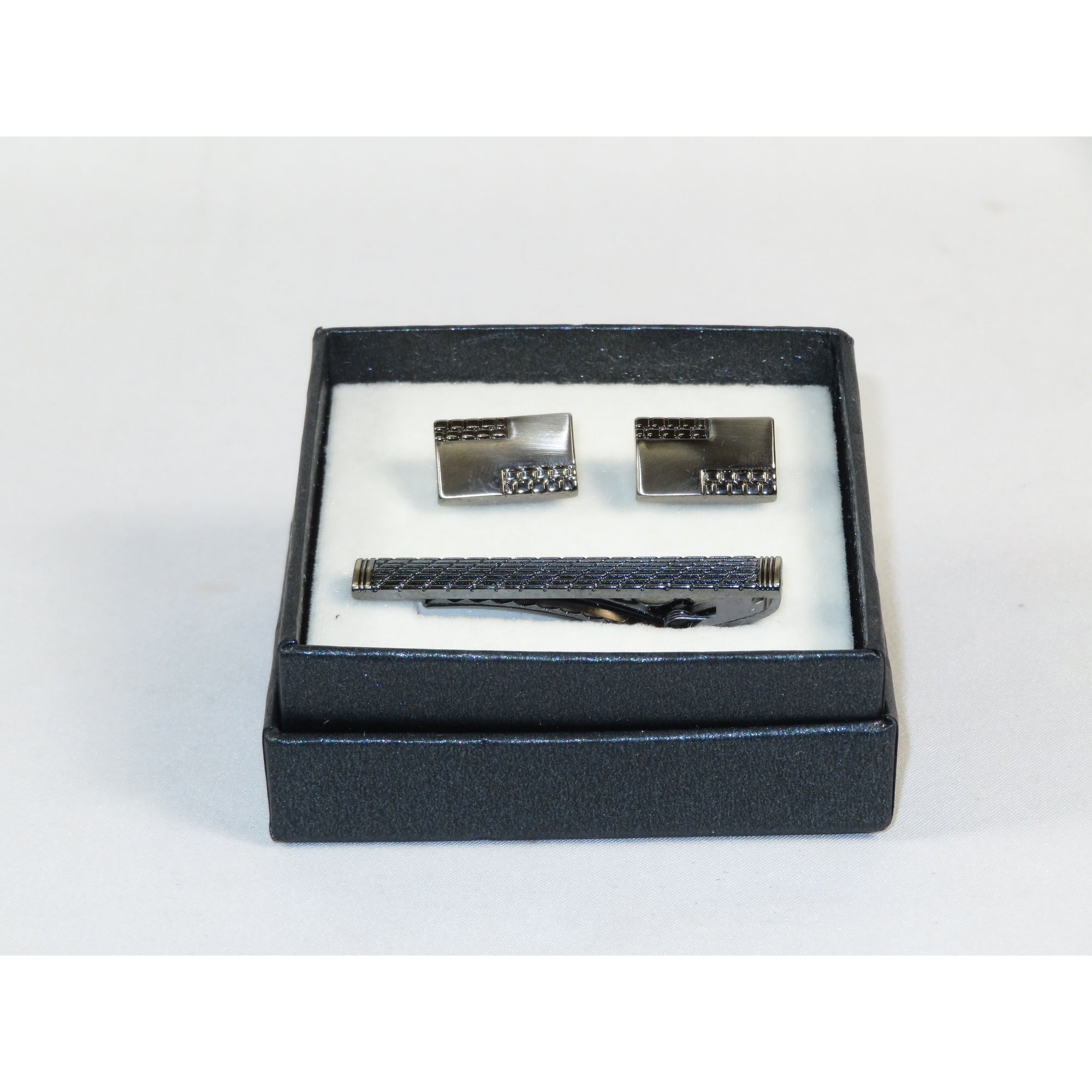 Men's Cufflink/Tie Bar Clip Set 3Pcs By Pierre Cavelli Turkey PCJ-16 Silver