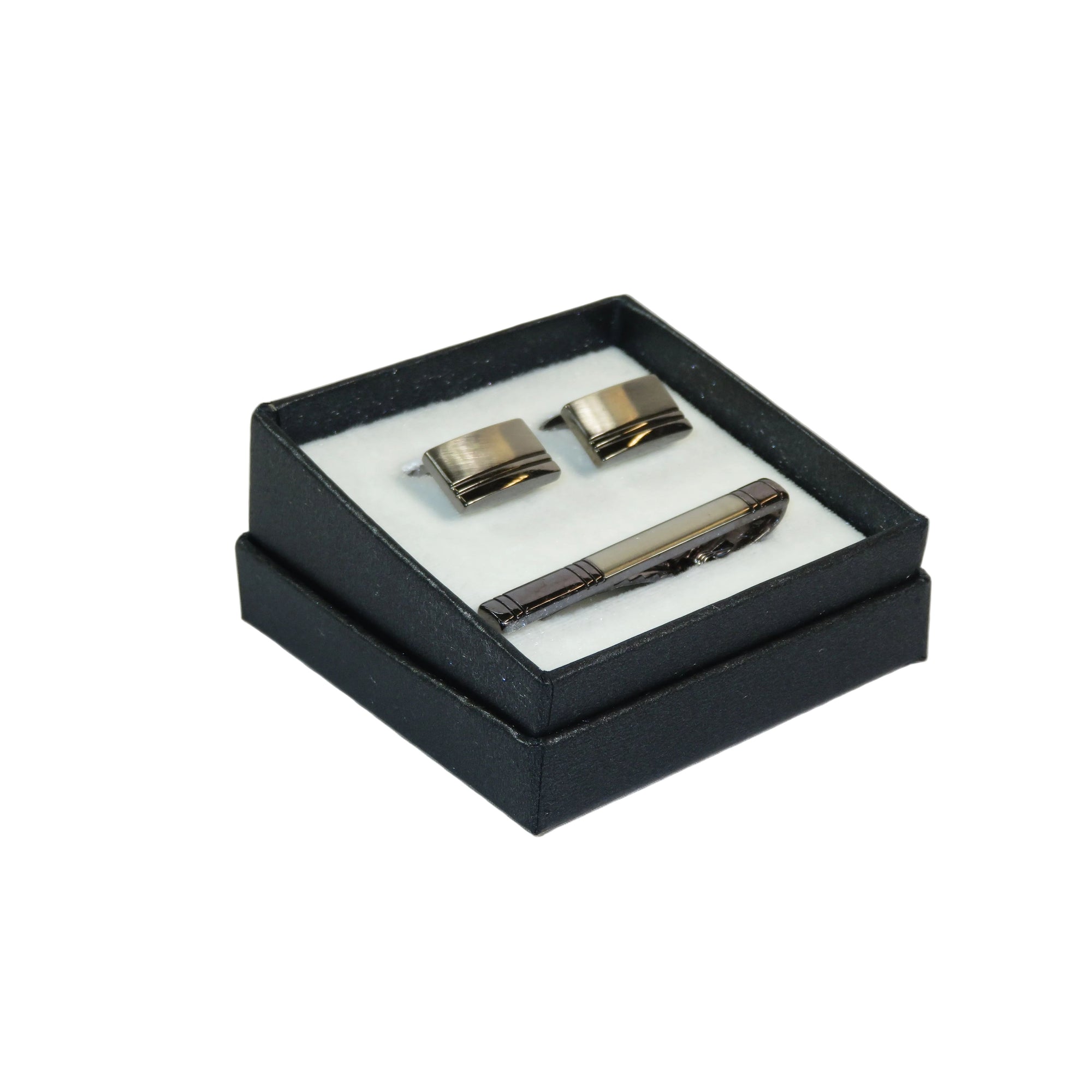 Men's Cufflink/Tie Bar Clip Set 3Pcs By Pierre Cavelli Turkey PCJ-17 Silver