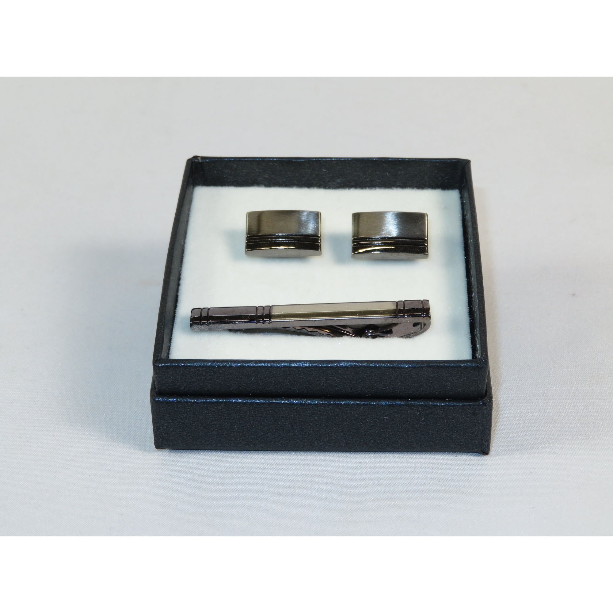 Men's Cufflink/Tie Bar Clip Set 3Pcs By Pierre Cavelli Turkey PCJ-17 Silver