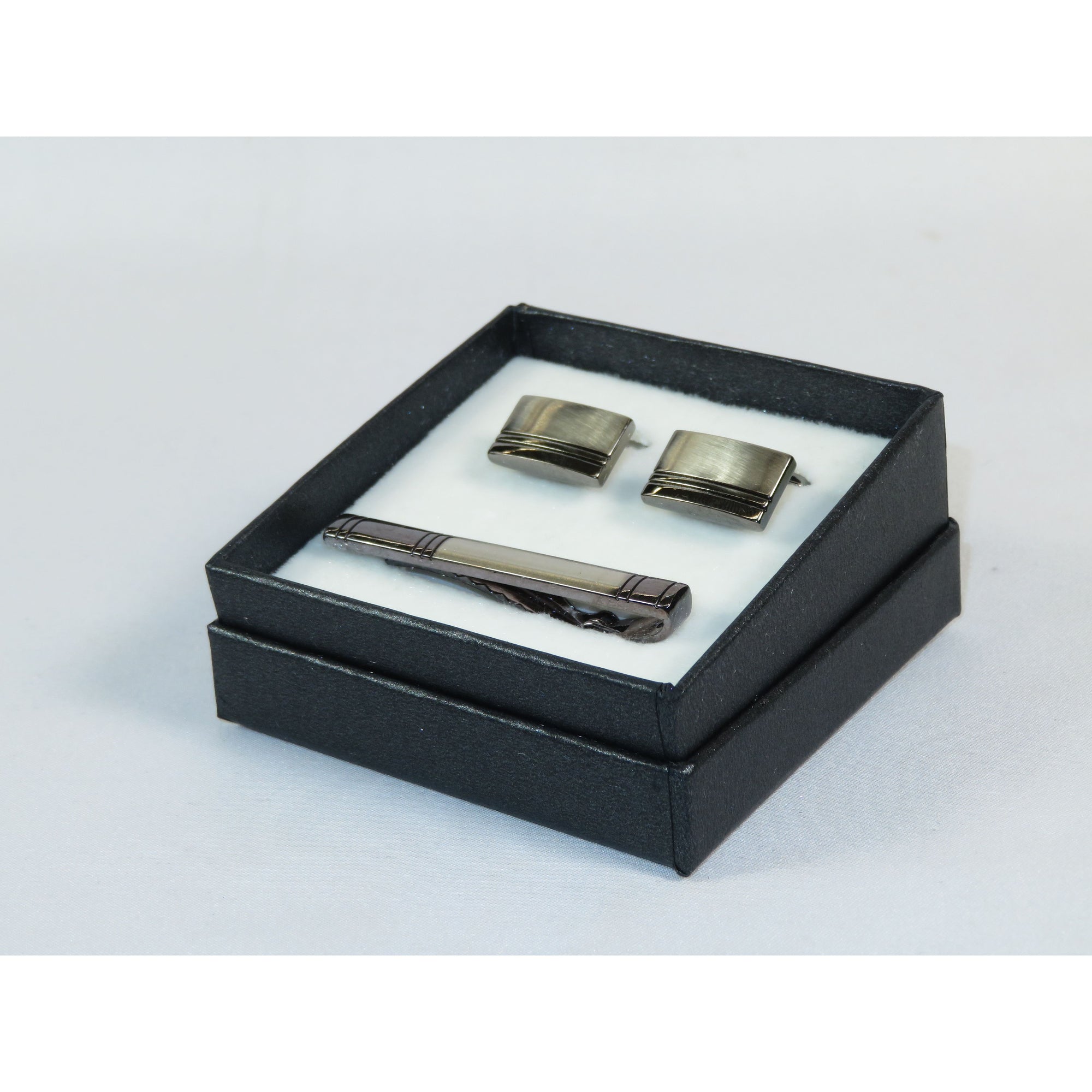 Men's Cufflink/Tie Bar Clip Set 3Pcs By Pierre Cavelli Turkey PCJ-17 Silver
