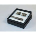 Men's Cufflink/Tie Bar Clip Set 3Pcs By Pierre Cavelli Turkey PCJ-18 Silver