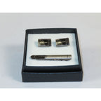 Men's Cufflink/Tie Bar Clip Set 3Pcs By Pierre Cavelli Turkey PCJ-19 Silver
