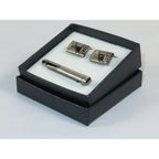 Men's Cufflink/Tie Bar Clip Set 3Pcs By Pierre Cavelli Turkey PCJ-19 Silver