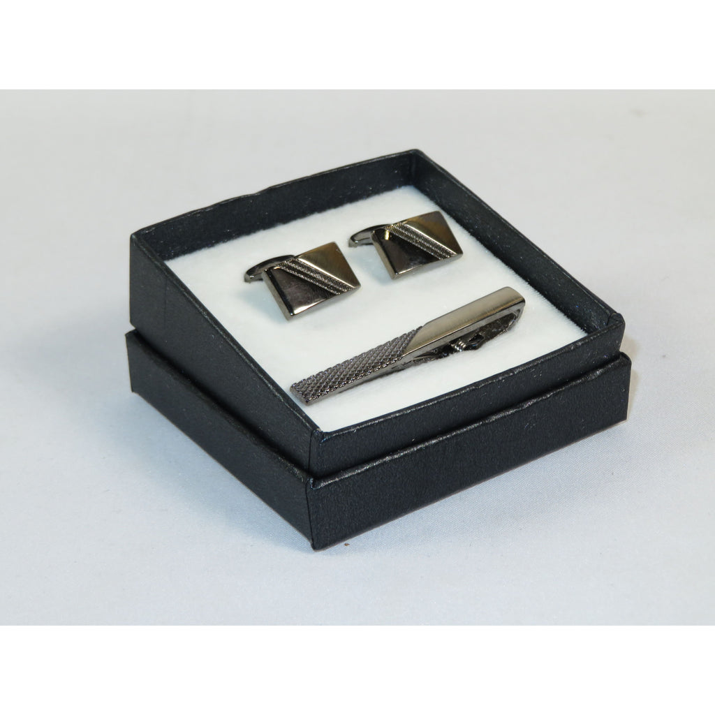 Men's Cufflink/Tie Bar Clip Set 3Pcs By Pierre Cavelli Turkey PCJ-20 Silver