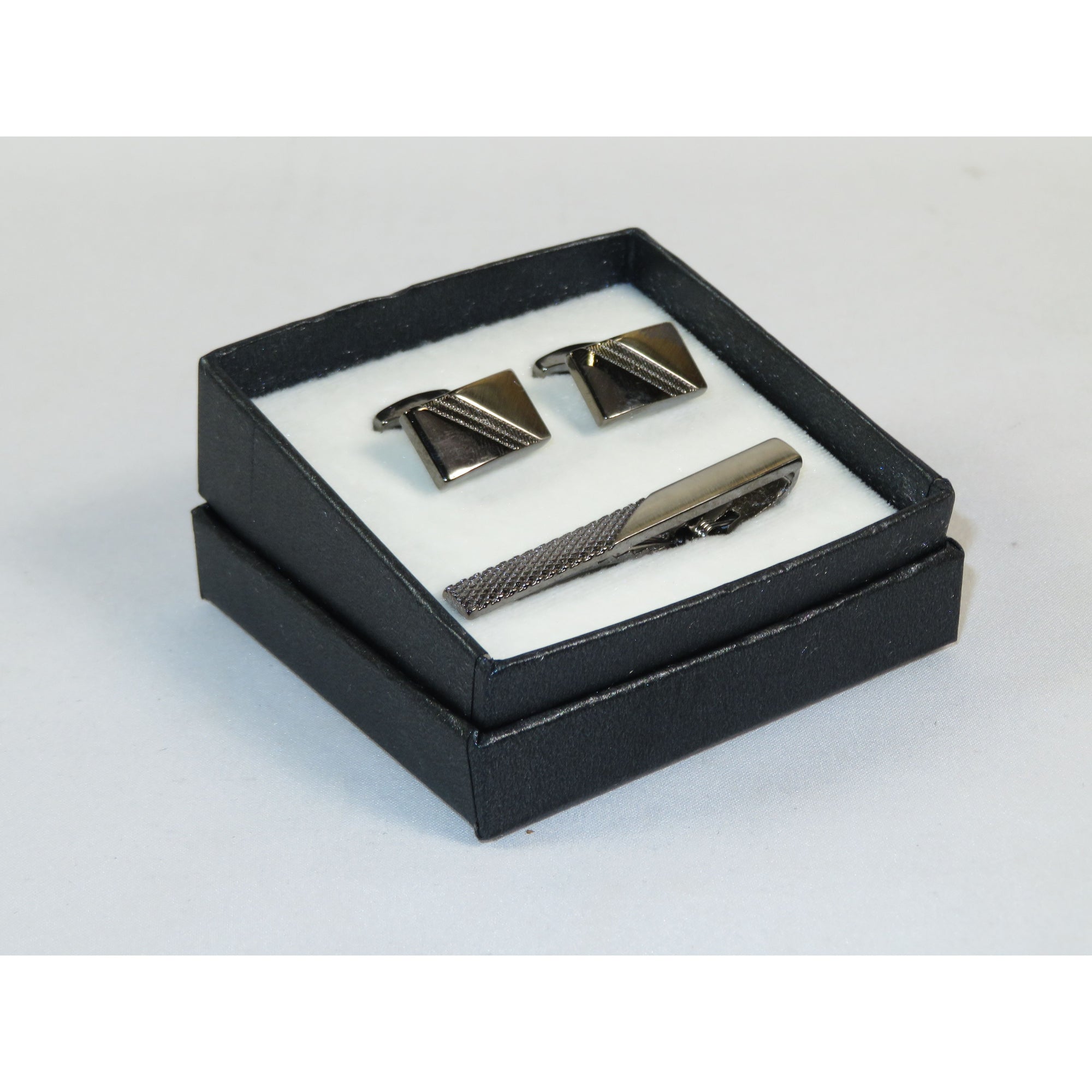 Men's Cufflink/Tie Bar Clip Set 3Pcs By Pierre Cavelli Turkey PCJ-20 Silver