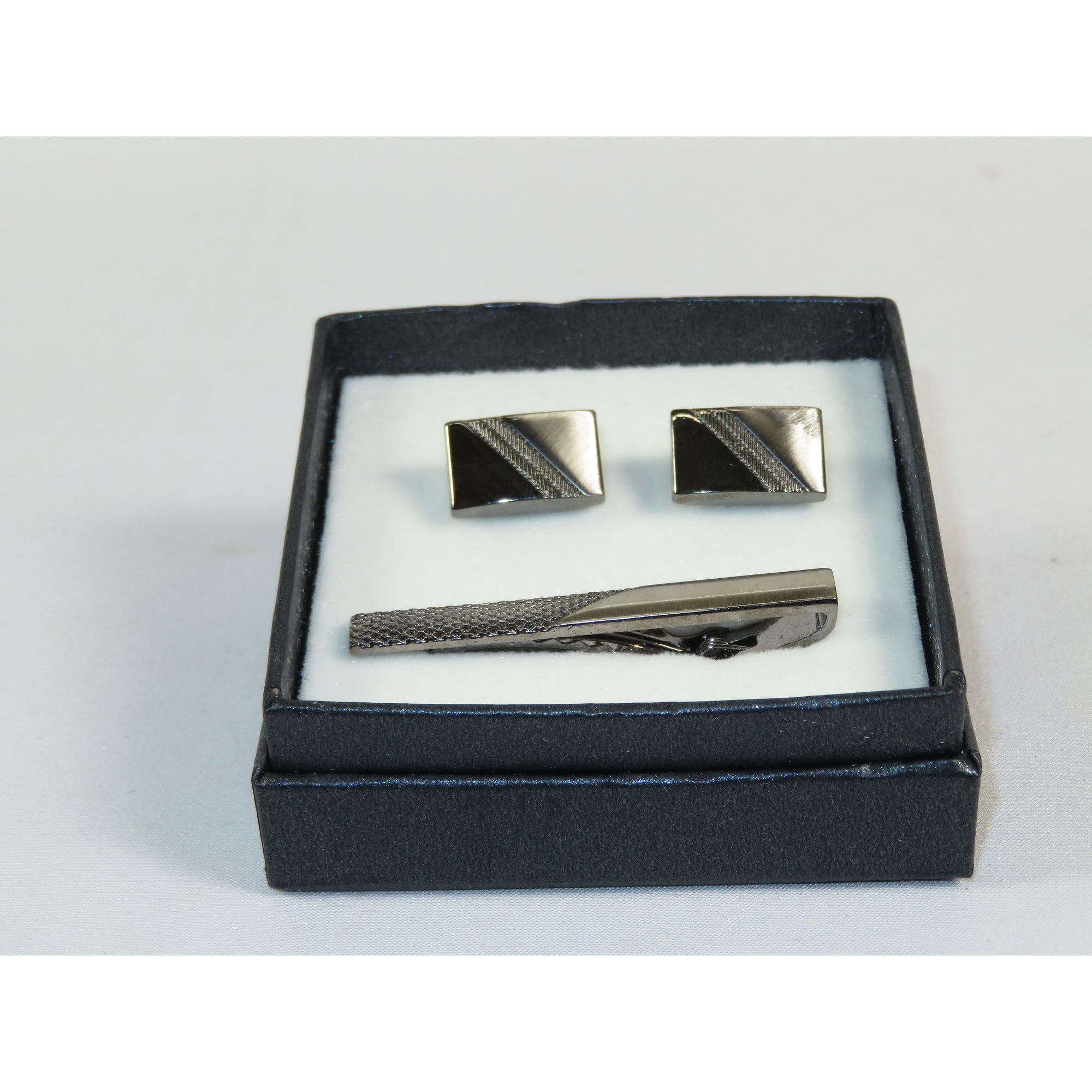 Men's Cufflink/Tie Bar Clip Set 3Pcs By Pierre Cavelli Turkey PCJ-20 Silver