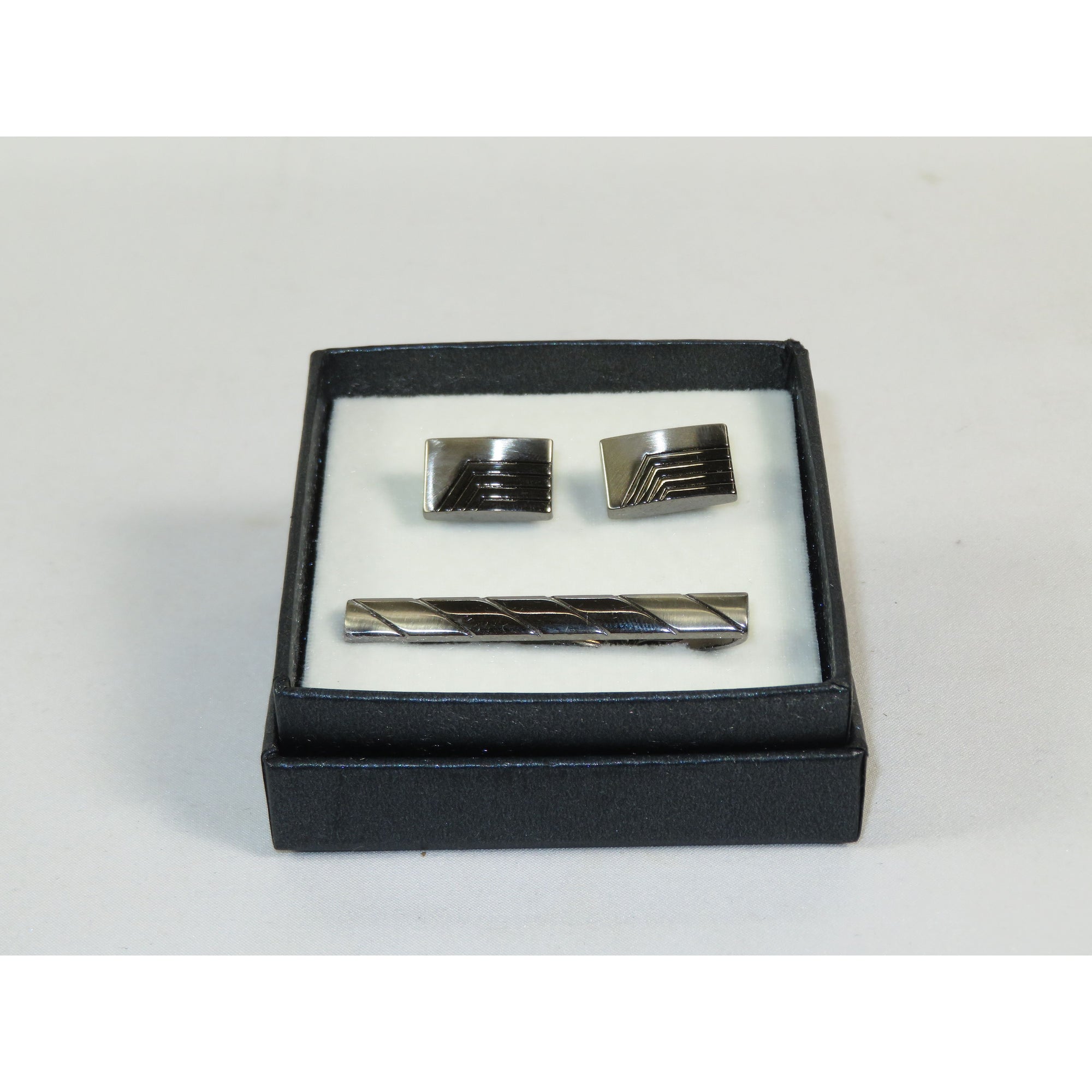 Men's Cufflink/Tie Bar Clip Set 3Pcs By Pierre Cavelli Turkey PCJ-21 Silver