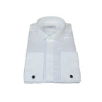 Men CEREMONIA Formal Tux Cotton Shirt Slim Fit Turkey #PLK 13 Crinkled White