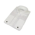 Men CEREMONIA Formal Tux Cotton Shirt Slim Fit Turkey #PLK 13 Crinkled White