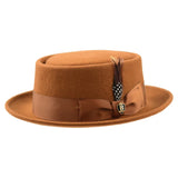 Mens Bruno Capelo Dress Hat Australian Wool Crushable Pork Pie Jazz PP106 Cognac