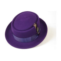 Mens Bruno Capelo Dress Hat Australian Wool Crushable Pork Pie Jazz PP110 Purple