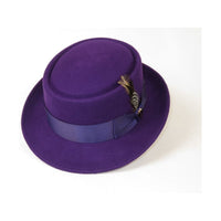 Mens Bruno Capelo Dress Hat Australian Wool Crushable Pork Pie Jazz PP110 Purple
