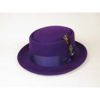 Mens Bruno Capelo Dress Hat Australian Wool Crushable Pork Pie Jazz PP110 Purple
