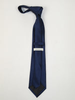 Men's Perry Ellis Tie Classic Satin Silky Feel #Perry-1 Solid Navy Blue